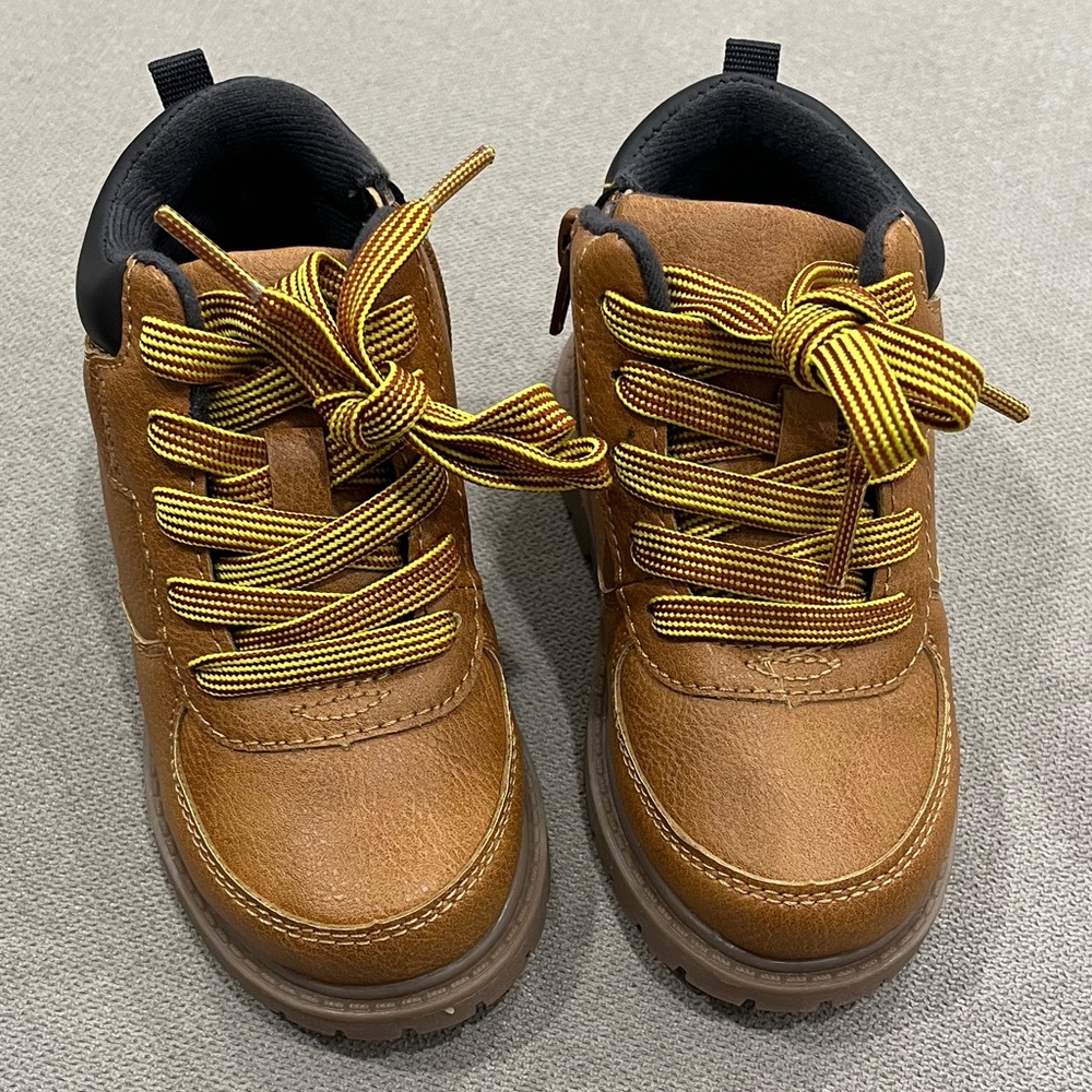 Carter's Tan Boots with Yellow Laces